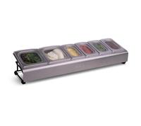 Ooni Saladette - Support bac inox - Accessoire cuisine pour four a pizza 6x bac rangement frigo avec couvercle silicone alimentaire