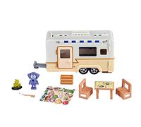 Bluey – Ensemble de jeu Aventure Caravan rabattable avec cuisine, lits de camp et figurine 6,3 cm