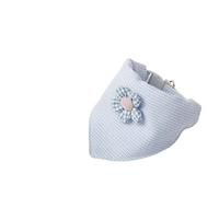 OonMan Bandana Chat Petite Fleur Triangle Hijab Collier pour Animaux De Compagnie Foulard pour Animaux De Compagnie Bavoir-Bleu-17 Centimètres
