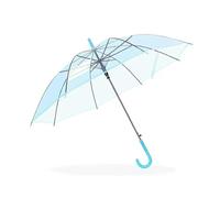 OonMan Parapluie pour enfants entièrement automatique transparent avec longue poignée droite, Bleu transparent, A