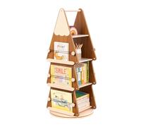 OOOK Bibliotheque Rotative Enfant, Bibliotheque Tournante à 4 Niveaux, Étagère Livre Enfant Bois Massif à 360°, étagère à Livres pour Chambres d'enfant, salles de Classe, Chambres de bébé