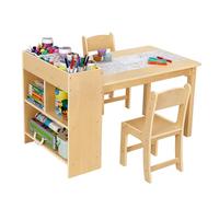 OOOK Bureau Enfant, d'activité Table Enfant avec 2 Chaise, Bureau Fille et Garçon en Bois avec Rangement, Table Chaise pour écrire et Dessiner, adapté aux Pièces de Jeu et aux Salles de Classe
