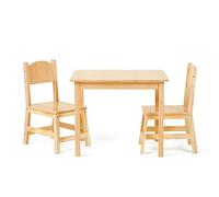 OOOK Table Enfant avec 2 Chaise, Bureau Enfant en Bois, Table et Chaise pour Fille et Garçon à Partir de 3 Ans, Petit Bureau pour Maternelle, Chambre d'enfant