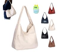 Ooomay Sac à bandoulière Maya imperméable de grande capacité en cuir PU souple pour femme, blanc, 34*25*11 cm (13.4*9.8*4.3 inches)