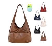 Ooomay Sac à bandoulière Maya imperméable de grande capacité en cuir PU souple pour femme, marron, 34*25*11 cm (13.4*9.8*4.3 inches)