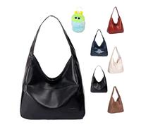 Ooomay Sac à bandoulière Maya imperméable de grande capacité en cuir PU souple pour femme, Noir , 34*25*11 cm (13.4*9.8*4.3 inches)