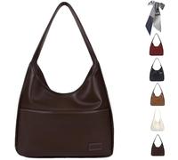 Ooomay The Maya Bag, Ooomay Maya Shoulder Bag, Vegan Leather Trendy Soft Maya Tote Bag, College Tote Leather Hobo Handbag, Faux Leather Shoulder Bag Large Slouch (COFFEE)