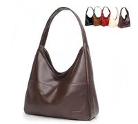 Ooomay Tote Bag, Leather Tote Bags with Large, Leather Waterproof Work Soft Tote Bag for Women, for Everything Not Look Bulky (Coffee)