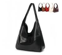 Ooomay Tote Bag, Leather Tote Bags with Large, Leather Waterproof Work Soft Tote Bag for Women, for Everything Not Look Bulky (Black)