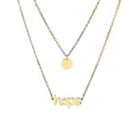 OOOVAVNE Colliers en acier inoxydable avec pendentifs ronds Hope, chaînes multicouches, ras du cou tendance for femmes, bijoux cadeaux, 1 pièce(Gold)