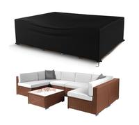 OOOXZO Bache Protection Salon de Jardin Exterieur 330x115x74cm/LxBxH Bâche Table Jardin Imperméable et au Vent Anti-UV 600D Tissu Oxford, Housse de Meubles en rotin