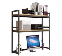 OOPDNEGAK 2 Couches DIY Étagère Livre Bibliothèque Organisateur De Bureau À Poser, Industriel Bibliothèque de Bureau, Présentoir D'étagère De Rangement Réglable, pour Dortoir, Maison(A,85X32X90cm)