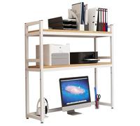 OOPDNEGAK 2 Couches DIY Étagère Livre Bibliothèque Organisateur De Bureau À Poser, Industriel Bibliothèque de Bureau, Présentoir D'étagère De Rangement Réglable, pour Dortoir, Maison(B,55X32X90cm)