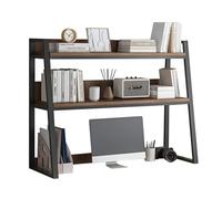 OOPDNEGAK 2 Couches DIY Étagère Livre Bureau Bibliothèque Organisateur De Bureau À Poser - Étagère De Comptoir Polyvalente, Étagère De Rangement en Bois Et Métal, Présentoir(A,95X32X90cm)