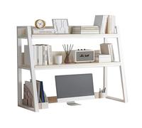 OOPDNEGAK 2 Couches DIY Étagère Livre Bureau Bibliothèque Organisateur De Bureau À Poser - Étagère De Comptoir Polyvalente, Étagère De Rangement en Bois Et Métal, Présentoir(B,115X32X90cm)