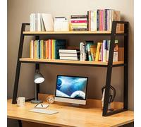 OOPDNEGAK 2 Couches DIY Étagère Livre Bureau Bibliothèque Organisateur De Bureau À Poser, Étagère De Rangement en Bois Et Métal, Présentoir De Rangement Multifonctionnel pour Comptoir(95X32X90cm)