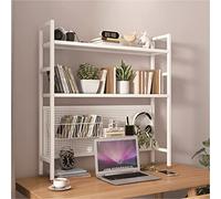 OOPDNEGAK 2 Couches DIY Étagère Livre Bureau Bibliothèque Organisateur De Bureau À Poser, Étagère Polyvalente Huche De Comptoir, Présentoir De Décoration Intérieure(White,95X22X98cm)