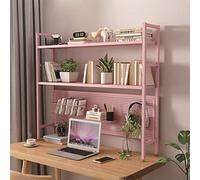 OOPDNEGAK 2 Couches DIY Étagère Livre Bureau Bibliothèque Organisateur De Bureau À Poser, Étagère Polyvalente Huche De Comptoir, Présentoir De Décoration Intérieure(Pink,75X22X98cm)