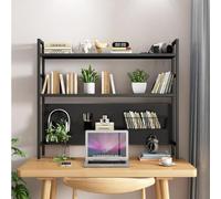 OOPDNEGAK 2 Niveaux Petite Étagère De Bureau - Bibliothèque Ouvertes De Bureau, Étagère De Rangement en Métal avec Panneau Perforé, Présentoir De Décoration Intérieure(55 * 22 * 98CM)