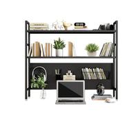 OOPDNEGAK 2 Niveaux Petite Étagère De Bureau - Bibliothèque Ouvertes De Bureau, Étagère De Rangement en Métal avec Panneau Perforé, Présentoir De Décoration Intérieure(55 * 22 * 98CM)