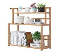 OOPDNEGAK 3 Couches DIY Étagère Livre Bureau Bibliothèque Organisateur De Bureau À Poser - D'ordinateur en Bois Étagère De Rangement, Étagère De Comptoir Polyvalente Présentoir(50 * 23 * 58cm)