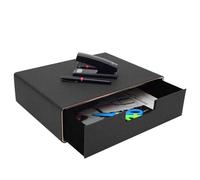 OOPDNEGAK Armoire De Bureau Avec Tiroirs Empilables, Boîte De Rangement En Cuir PU Avec Bords Dorés, Rangement Multifonctionnel, Convient Au Bureau Et À La Maison