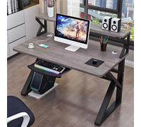 OOPDNEGAK avec Clavier Grand Bureau D'ordinateur, Bureaux À Domicile avec Bibliothèque, Bureau D'étude/Poste De Travail Simple Et Moderne(A,140cm)