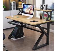 OOPDNEGAK avec Clavier Grand Bureau D'ordinateur, Bureaux À Domicile avec Bibliothèque, Bureau D'étude/Poste De Travail Simple Et Moderne(C,120cm)