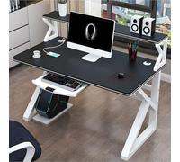 OOPDNEGAK avec Clavier Grand Bureau D'ordinateur, Bureaux À Domicile avec Bibliothèque, Bureau D'étude/Poste De Travail Simple Et Moderne(G,140cm)