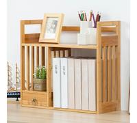 OOPDNEGAK Bibliothèque De Bureau avec Tiroirs - Étagère De Bureau en Bois Massif, Présentoir Multifonctionnel pour Le Rangement des Services À Thé dans Le Salon(A-1 Drawer,70X19X45CM)