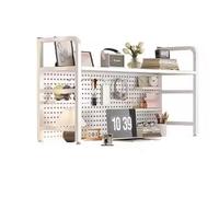 OOPDNEGAK Bibliothèque De Bureau - Bibliothèque De Comptoir Multifonctionnelle, Bibliothèques À 2/3 Niveaux pour Bureau D'ordinateur, Présentoir/Organisateur De Bureaux Industriel(White,95x20x68cm)