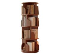 OOPDNEGAK Bibliothèque Rotative, Étagère De Présentation Organisatrice sur Pied, Bibliothèque d'angle en Bois Massif, Bibliothèques Ronde Pivotante pour Les Petits Espaces, Chambre, Bureau(127cm)