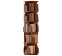 OOPDNEGAK Bibliothèque Rotative, Étagère De Présentation Organisatrice sur Pied, Bibliothèque d'angle en Bois Massif, Bibliothèques Ronde Pivotante pour Les Petits Espaces, Chambre, Bureau(158cm)