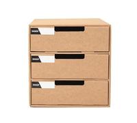 OOPDNEGAK Boîte De Rangement À Tiroir En Papier Kraft, Organiseur De Bureau Multicouche A4 À Monter Soi-même, Classeur Plat Multicouche A4 À Tiroir, Pour Le Bureau À Domicile(3 Layer)