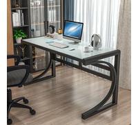 OOPDNEGAK Bureau D'ordinateur en Verre Trempé Grand Bureau Moderne Cadre en Acier Carbone Table De Jeu(F,100x60x75cm(39x24x30inch))