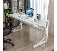 OOPDNEGAK Bureau D'ordinateur en Verre Trempé Grand Bureau Moderne Cadre en Acier Carbone Table De Jeu(C,80x60x75cm(31x24x30inch))