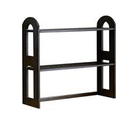 OOPDNEGAK Bureau D'ordinateur Réglable en Bambou À 2 Niveaux, Étagère De Rangement pour Fournitures De Bureau Et Accessoires(A)