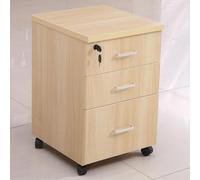 OOPDNEGAK Classeur De Bureau À 3 Tiroirs - Organiseur De Dossiers En Bois À Roulettes, Meuble De Rangement Pour Fournitures De Bureau Et Reçus A4(C)