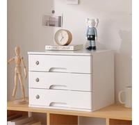 OOPDNEGAK Classeur De Bureau En Bois Avec Serrure, Boîte De Rangement En Bois Massif À 3/4 Niveaux, Pour Bureau, Classeur Plat Pour La Gestion Des Données(C,3 Drawer)