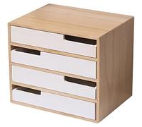 OOPDNEGAK Classeur De Bureau En Bois, Boîte De Rangement Multicouche Avec Tiroirs Pour Fournitures Et Accessoires De Bureau(35 * 26 * 30cm)