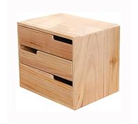 OOPDNEGAK Coffre De Rangement De Bureau En Bois, Classeur À Tiroirs 2/3/4 Niveaux, Coffre De Rangement De Bureau En Bois Massif, Pour Papiers A4, Magazines Et Documents(35x26x23cm)