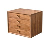 OOPDNEGAK Coffre De Rangement En Bois Massif, Boîte De Rangement De Bureau, Classeur De Pour Documents Et Fournitures A4, Tiroir De À 3(4 layer)