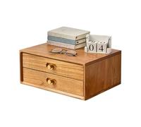 OOPDNEGAK Coffre De Rangement En Bois Massif, Boîte De Rangement De Bureau, Classeur De Pour Documents Et Fournitures A4, Tiroir De À 3(2 layer)