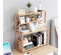 OOPDNEGAK DIY Étagère Livre Bureau Bibliothèque Organisateur De Bureau À Poser - Bureaux D'ordinateur en Bois Étagère De Rangement, Étagères De Rangement Et La Présentation(50 * 23 * 66cm)