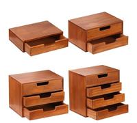 OOPDNEGAK Ensemble De 4 Meubles De Bureau En Bois, Boîte De Rangement Multicouche Avec Tiroirs for Fournitures Et Accessoires De Bureau