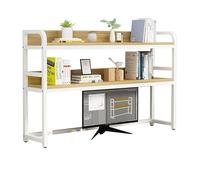 OOPDNEGAK Étagère De Bureau - 2 Niveaux Bibliothèque Ouvertes De Bureau, Étagère De Rangement en Bois Et Métal, Présentoir De Rangement pour Décoration Intérieure(D,55X24X90CM)