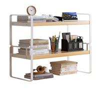 OOPDNEGAK Étagère De Bureau À 2 Niveaux, Industriel Bibliothèque De Bureau, Étagère De Rangement Autonome Multifonctionnelle, Étagère De Rangement De Comptoir avec Panneau Perforé(B)
