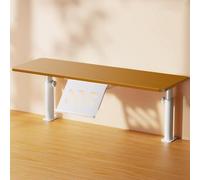 OOPDNEGAK Étagère De Bureau À Pince Réglable en Hauteur, Étagère De Rangement De Bureau pour Dortoir, Présentoir De Multifonctionnel, Étagères Rehausseuses Bureaux D'ordinateur(Brown)
