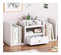 OOPDNEGAK Étagère De Bureau en Bois avec Tiroir, Présentoir De Comptoir Multifonctionnel, Petite Bibliothèque De Bureau, pour Le Rangement des Fournitures De Bureaux Et des Livres(C)