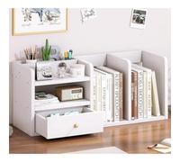 OOPDNEGAK Étagère De Bureau en Bois avec Tiroir, Présentoir De Comptoir Multifonctionnel, Petite Bibliothèque De Bureau, pour Le Rangement des Fournitures De Bureaux Et des Livres(E)